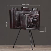 Vintage American Resin Camera Ornament with Tripod – Perfect for Home Decor black