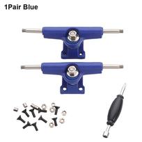 1Pair With Nuts Fingerboard Truck Toy Hobby Collectors Model Bearing Deck Brackets Mini Truck Bolts Finger Skateboard Parts mėlyna