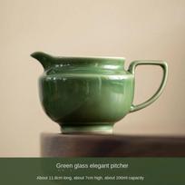 Blue Glaze Pitcher Japanese Style Ceramic Fair Cup Pitcher Fair Mug Fair Cup Handmade Ice Gray Glaze Tea Pot Simple Tea Pitcher gray