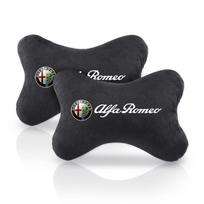 Fashion Car Seats Neck Pillow Headrest Shoulder Pad Accessories For Alfa Romeo Giulietta Mito Giulia Stelvio Brera 147 156 159 black