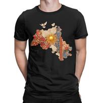 Kurdish Map Flag Souvenir Kurdistan T-Shirts Men Distressed Humor Cotton Tees Round Neck Short L brown