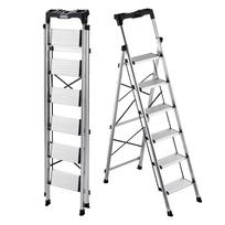 VEVOR 6 laiptelių kopėčios, sulankstomas pakojis su plačiu neslystančiu pedalų ir patogia rankena, 150 kg talpos nešiojamos aliuminio pakylos 48 x 96.5 x 171.5 cm