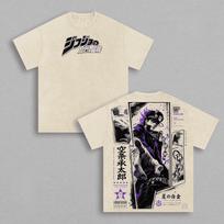 Kujo Jotaro JoJo Keisti Nuotykiai T-shirt Vyriškiems Drabužiams Vintažiniai Skalbti Marškinėliai Vasaros Trumpomis Rankovėmis Poliesterio T-shirt Drabužiai L juoda