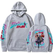 Anime JoJo Bizarre Adventure Jotaro Kujo Hoodies Men Women Clothing Hip Hop Oversized Hooded Sweatshirts Casual Pullovers Coats S white
