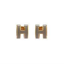 HERMES POP H Stud Earrings Women's Gold H60800 F auksas