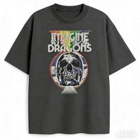 Imagine Dragons Rainbow Mind T-shirt Men and Women Summer Cotton Clothing Round Neck Short Sleeved Tee S black