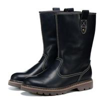 Odiniai vyriški batai aukšti batai karvės odos Martin Boots Vyriški lauko mongoliški batai arklių batai kaubojų batai orui pralaidūs riterio batai 42 black