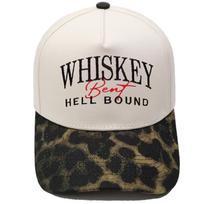 WHISKEY Bent HELL BOUND Truck Driver Hat Embroidery Color Matching Baseball Cap Men's and Women's Casual 56-58cm adjustable beige