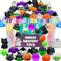 20 vnt. Helovino vakarėlio dovanėlės Helovino saldainių maišeliai Dovanos Kawaii minkštukai Mochi minkštas žaislas Didmeninė prekyba Gimtadienio dovanos Mielas animacinis suspaudžiamas