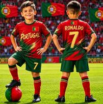 2026 Portugalijos Fano Futbolo Marškinėliai Trumpomis Rankovėmis Berniukams/Mergaitėms Sportiniai Marškinėliai Treniruočių Kostiumo Marškinėliai 140 red