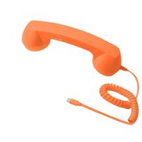 Retro Telephone Handset Earpiece with Plug-In for Cell Phone and Landline One Size oranžinė