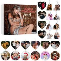 Taylor Swift Themed Advent Calendar Acrylic Pendant Collectible Gift Fans Holiday Decor 26x18x3 cm brown