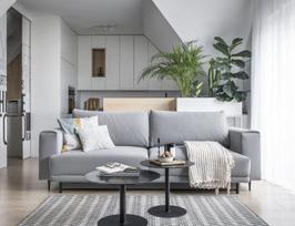 Sofa-lova Nore Dalia Velvetmat 04, 260x95x90 cm, pilka