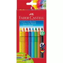Spalvoti pieštukai Faber-Castell Jumbo Grip, 10 spalvų