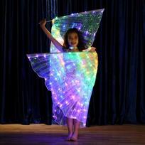 Ištraukiami LED šviečiantys drugelio sparnai kostiumas Helovinui, Cosplay ir pasirodymams - Yra suaugusių ir vaikų dydžiai blue