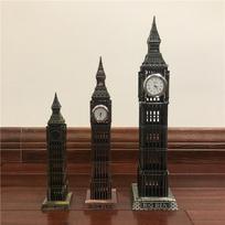 London Big Ben Metal Craft Ornament - Elizabeth Tower 18cm without Clock antikvarinės bronzos spalvos