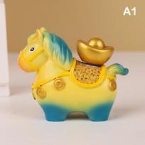 Zodiako Arklių Papuošalai Rankų darbo Arklių Metų Derva Animacinis Arklys Statulėlė Pasidaryk pats Amatai yellow