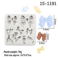 DIY Bow Fondant Silicone Mold for Cake, Ice Cream, Chocolate, and Clay Decoration. pilka spalva