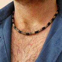 Naujas Unikalus Natūralaus Kokoso Lukšto Karoliai Vyrams Rankų Darbo Trumpas Chokeris Apykaklė Homme 18 Colių Dovana Jam Accesorios Hombre brown