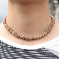 Naujas Unikalus Natūralaus Kokoso Lukšto Karoliai Vyrams Rankų Darbo Trumpas Chokeris Apykaklė Homme 18 Colių Dovana Jam Accesorios Hombre beige