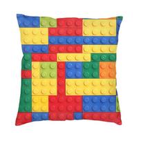 Individualus Modernus Žaislinių Plytų Animacinis Raštas Pagalvės Užvalkalas Sofai Aksominis Mesti Pagalvės Užvalkalas Svetainei Peach skin 18*18(CM)-1Pcs blue