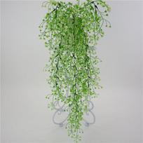 Lush Artificial Fake Hanging Basket Flower Vine Plant For Outdoor Admiralty Wall Decor White  Green beige