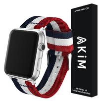 Akim Apple Watch 11 10 Ultra 3 9 8 7 Se 2Nd Gen 6 5 4 Cornell Nato Band Strap Strap (White/Blue) / 44/45/46/49MM gray