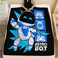 1PC ASTRO BOT Patterned Flannel Blanket Suitable For All Seasons for Home Decor Warmth and Comfort Gifts Holiday Present 80cm x 120cm blue