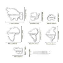 Septynių žemynų formos sausainių formelės 3D plastikinis pasaulio žemėlapio sausainių formelis sausainių antspaudas pasidaryk pats fondanto torto formelė konditerijos kepimo įrankis white