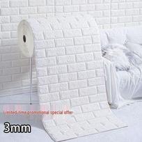 3D Waterproof Self-Adhesive Wall Stickers: Moisture-Proof Wallpaper for Peeling Walls 3m Strong Glue Small Size gray