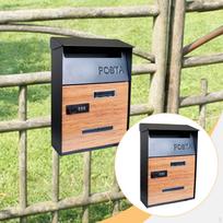 Security Locking Mail Box with Combination Lock Versatile Wood Grain Pattern black
