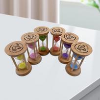 6Pcs/Set Sand timers Hourglass Timer Multipurpose 1/2/3/4/5/6 Minutes Toothbrush 5x9cm for brown