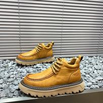 Martin Boots Men's Winter New Matte Leather Rhubarb Boots Thick Sole Heightening Retro Big Head Leather Shoes Men 42 kupranugaris