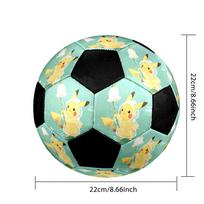 Pikachu Futbolo kamuolys Spalvingas Visų amžių Mašininė siuvimo PVC Konkurencijai paruoštas Patvarus Aukšto atšokimo.DYDIS5 nan blue