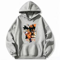 Dragon Ball Men's Hooded Sweatshirt Goku Anime Sweatshirt High-Quality Autumn and Winter Warm Top XL white