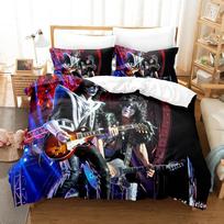 Prancūzijos roko dainininkas J-Johnny H-Hallyday Patalynės komplektas Viengulis Twin Pilnas Queen King Dydžio Lovos Komplektas Suaugusiųjų Vaikų Miegamojo Antklodės Užvalkalų Rinkiniai EU single(135x200cm) black