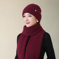 Women's Woolen Hat Thickened Warm  Windproof and Coldproof  Ear Protection Woolen Knitted Hat for The Elderly In Autumn and Winter one size white