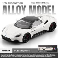 1/24 Alloy Die-cast Maserati MC20 Sports Car Model, Children's Toy Car with Sound and Light, Boys' Birthday Gift, Desktop Decoration balta