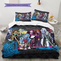 Monster High Raštų Patalynės Antklodės Komplektas Antklodės Užvalkalas Pagalvės Užvalkalas Namų Dekoras Gimtadienio Dovana (1 * užvalkalas antklodei + 2 * užvalkalai pagalvėms, be užpildo) 135x200cm gray