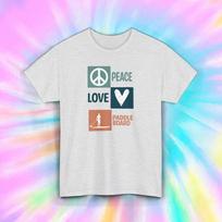Peace Love Paddle Board T-Shirt | SUP Graphic Tee | Outdoor Adventure Shirt Unisex T-Shirt XXL white
