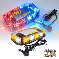 36LED Magnetic Car Ceiling Strobe Warning Light Red and Blue Light blue