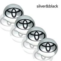 4 vnt. 56+60 mm Automobilio stiliaus ratlankių centriniai dangteliai, ratlankio apdailos ženklelis, lipdukai, skirti Toyota Corolla Yaris CHR Rav4 Auris Avensis gray