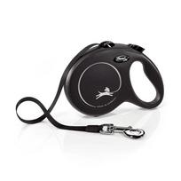 Flexi New Classic juostinis pavadėlis 8m - Juoda / L iki 50 kg 8m juostinis