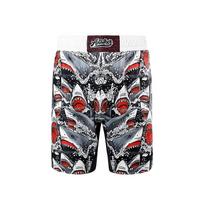 MMA Boxing Muay Thai Training Shorts Men - Shark Print Fight Gear Quick Dry Combat S To 3XL 2XL black