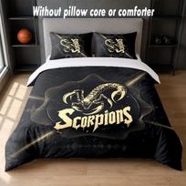 Scorpions Design Bed Bedding Set 1 Duvet Cover + 2 Pillowcases Soft Breathable Household Bed Linens 180cm*210cm gray