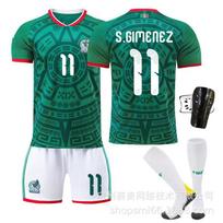 Mexico World Cup Home No. 9 Raul 11 Jimenez 14 Jersey Set Children's Football Uniform 3XL