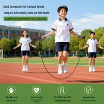 Double Bearing Jump Rope for Kids with Non-Slip Handle - Coach Recommended for Students, Racing, and Exams. žalia