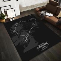 Nürburgring Track Map Rug Design Non-slip rug suitable for living room and bedroom sofas. 100x150cm( 39x59in)
