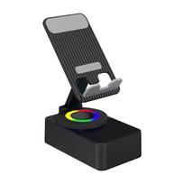 Lift And Rotate 3--1 Cell Phone Stand Lazy Speaker One Size juoda