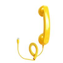 Vintage Retro Telephone Handset with Plug for Smartphone, External Earpiece for Home and Calls One Size geltona